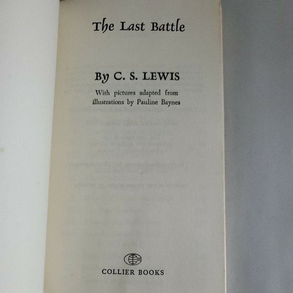 CS Lewis The Last Battle Book 7 Chronicles Of Narnia Vintage 1st Collier - Picture 5 of 6